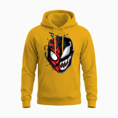Marvel Spider-Man Maximum Venom Spider-Man Big Face Unisex Hoodie - Gold