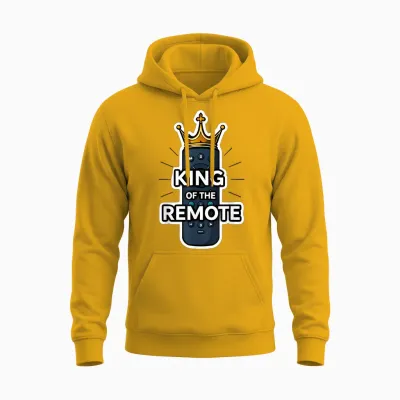 King of the Tv Télécommande Humoristique Pour La Fête Des Pères Unisex Hoodie - Gold