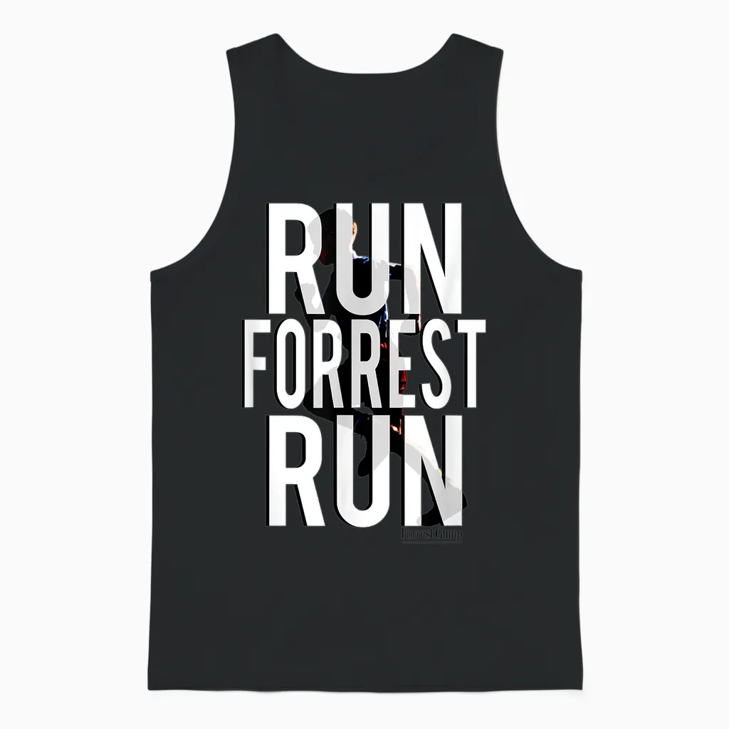 Forrest Gump Run Forrest Run Silhouette T-Shirt, Blue, S Unisex Tank Top in Black
