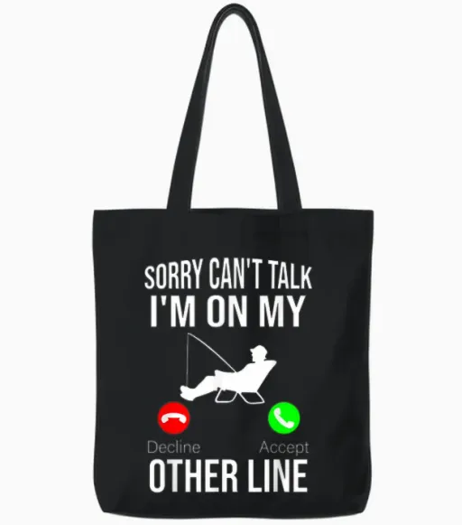Funny Fishing Dad Men Funny Reel Cool Fish Bass Fishing Tote Bags in Black