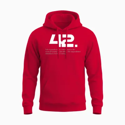 42 the Hitchhiker's Guide to the Galaxy Unisex Hoodie - Red
