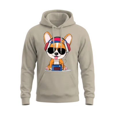 Corgi Dog Unisex Hoodie - Sand