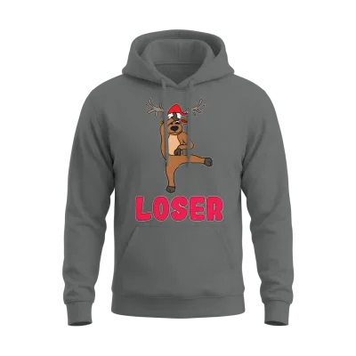 Reindeer Loser Dance Battle Royal Christmas Gift Unisex Hoodie - Graphite Heather