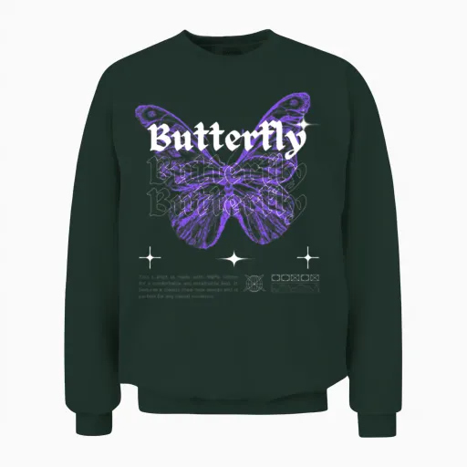 Butterfly Unisex Sweatshirt in Forest
