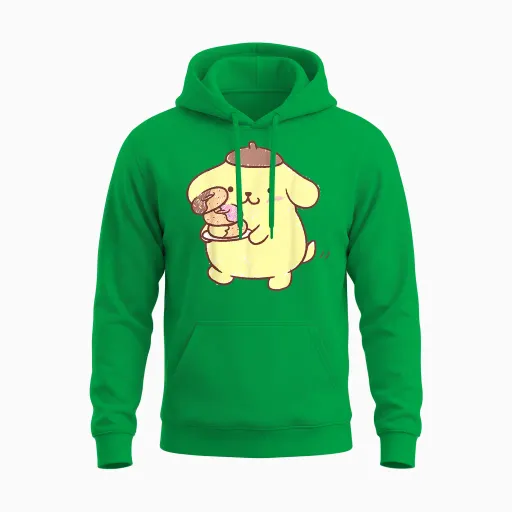 Pompompurin Donuts Unisex Hoodie in Irish Green