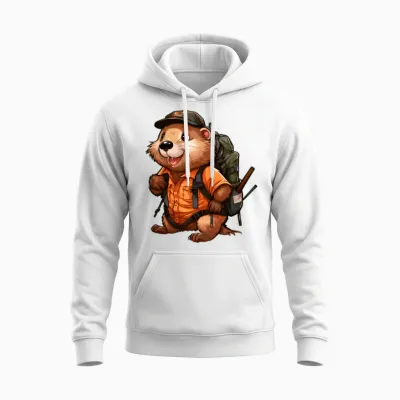 Beaver Mountaineering / Hiking Beaver Unisex Hoodie - White