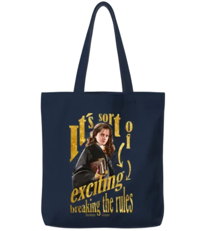 Harry Potter Hermione Goes to the Library Tote Bags - Navy