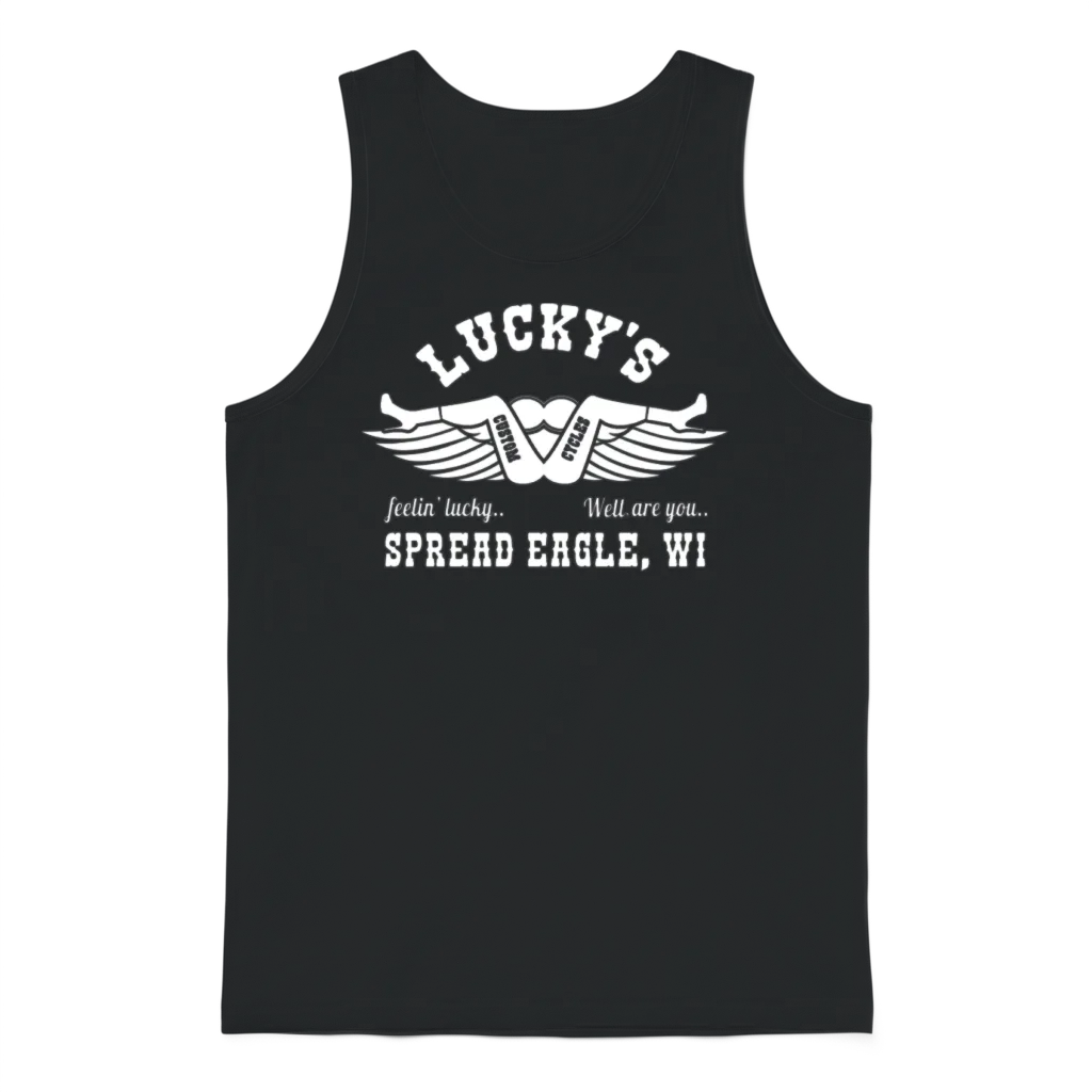 Luckys Feelin Lucky Well You Are Spread Eagle Unisex Tank Top - Black