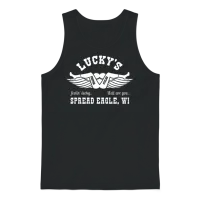 Luckys Feelin Lucky Well You Are Spread Eagle Unisex Tank Top - Black – 1