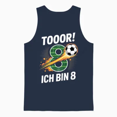 Kinder Toor Ich Bin 8 8.geburtstag Fußball Junge 8 Jahre Cooles Unisex Tank Top - Navy
