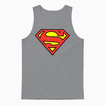 Dc Comics Superman Classic Chest Logo T-Shirt Small Unisex Tank Top - Sport Grey