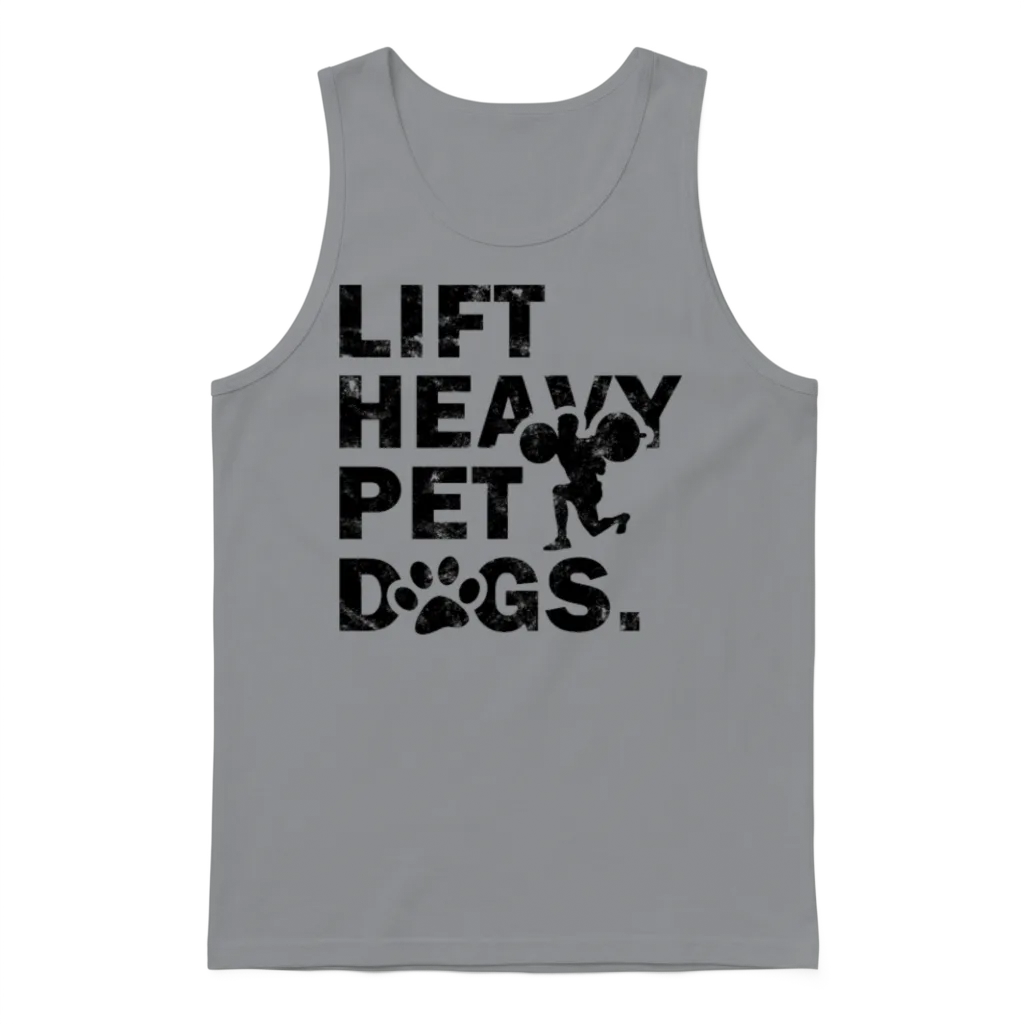 Lift Heavy Pet Dogs - Dog Sayings Unisex Tank Top - Sport Grey
