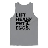 Lift Heavy Pet Dogs - Dog Sayings Unisex Tank Top - Sport Grey – 1