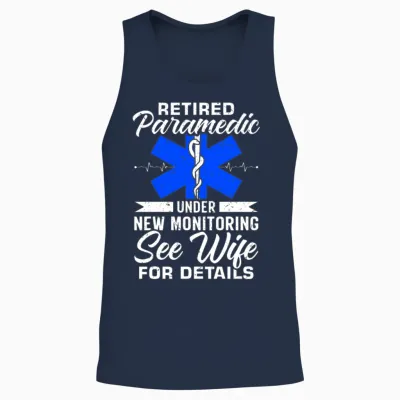 Retirement Party Ambulance First Aid Emt Retired Unisex Tank Top - Navy