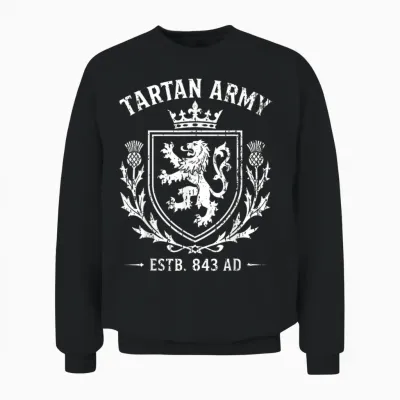 Scotland Tartan Army T Unisex Sweatshirt - Black