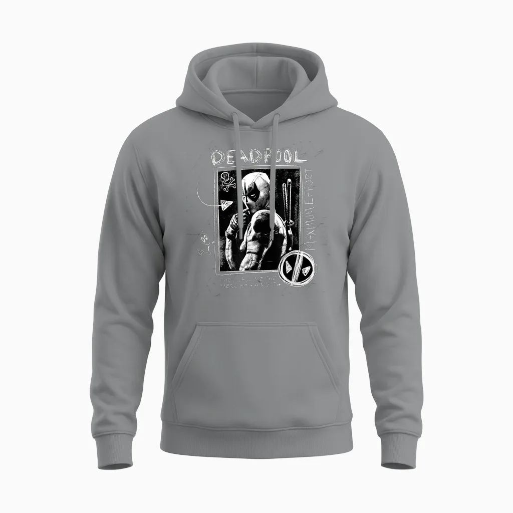 Marvel Studios Deadpool & Wolverine Maximum Effort Chalk Art Unisex Hoodie in Sport Grey