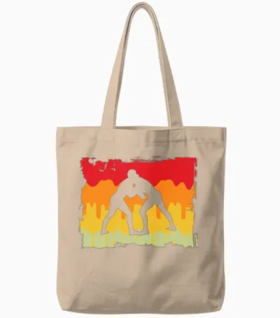 Wrestling Retro Tote Bags - Natural