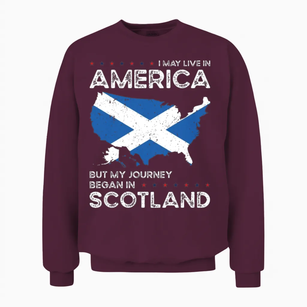 Born Scottish Scotland American Usa Citizenship Unisex Sweatshirt in Maroon