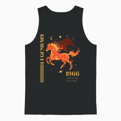 60. Geburtstag Jahr Des Feuerpferdes 2026 Retro 1966 Sternzeichen Unisex Tank Top - Black