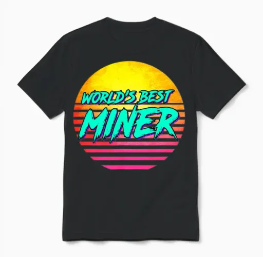Funny Retro Miner Unisex T-Shirt - Black