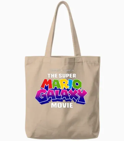 The Super Mario Galaxy Movie Logo Tote Bags - Natural