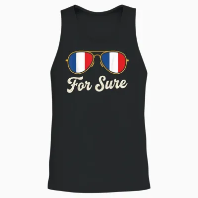 Humour Macron for Sure Meme Sunglasses Unisex Tank Top - Black