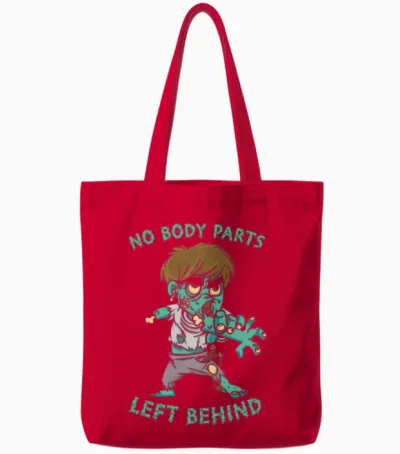 Zombie Funny Tote Bags - Red