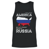 Born Russian Russia American Usa Citizenship Unisex Tank Top - Black – 2