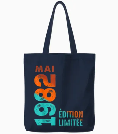 édition Limitée Mai 1982 Birthday 1982 Tote Bags - Navy