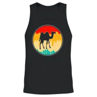 Camel Retro Unisex Tank Top - Black – 2