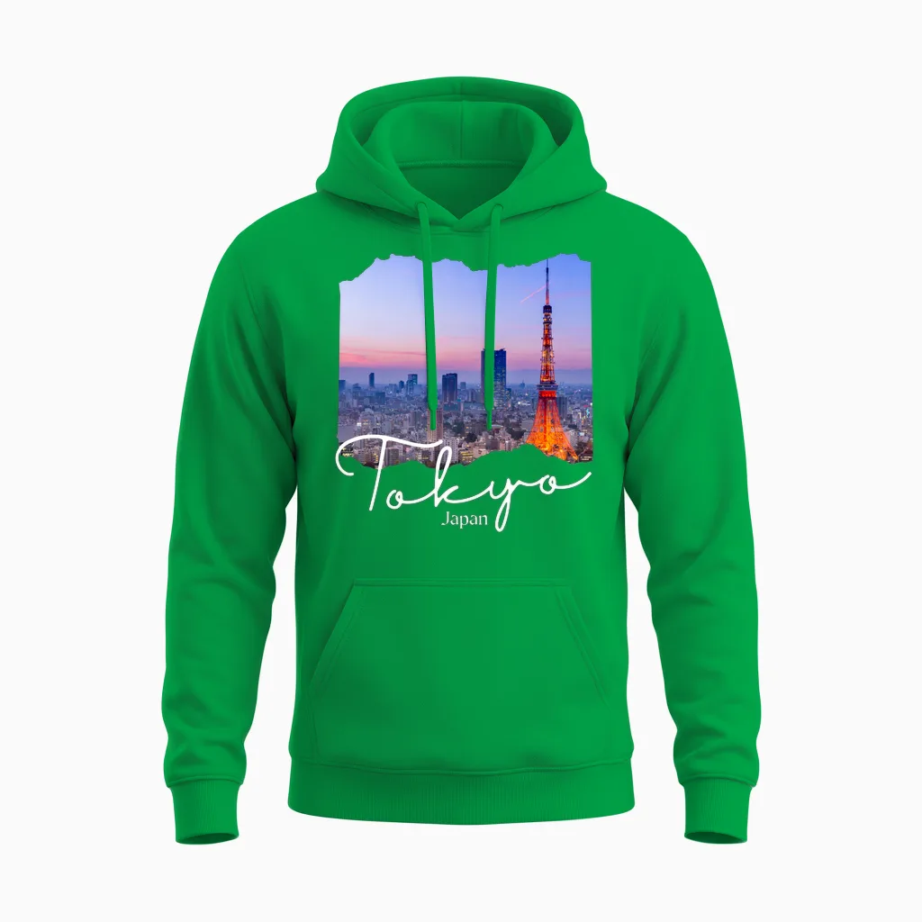 Japan Tokyo Souvenir/tokyo Unisex Hoodie in Irish Green
