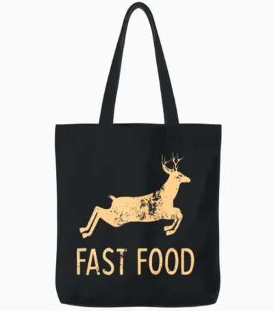 Fast Food Funny Tote Bags - Black