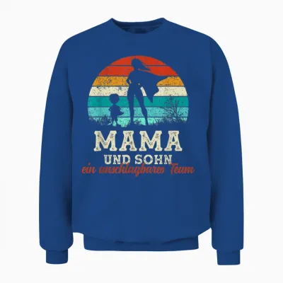 Team Mama and Son Superhero Mother's Day Proud Super Mama Unisex Sweatshirt - Royal