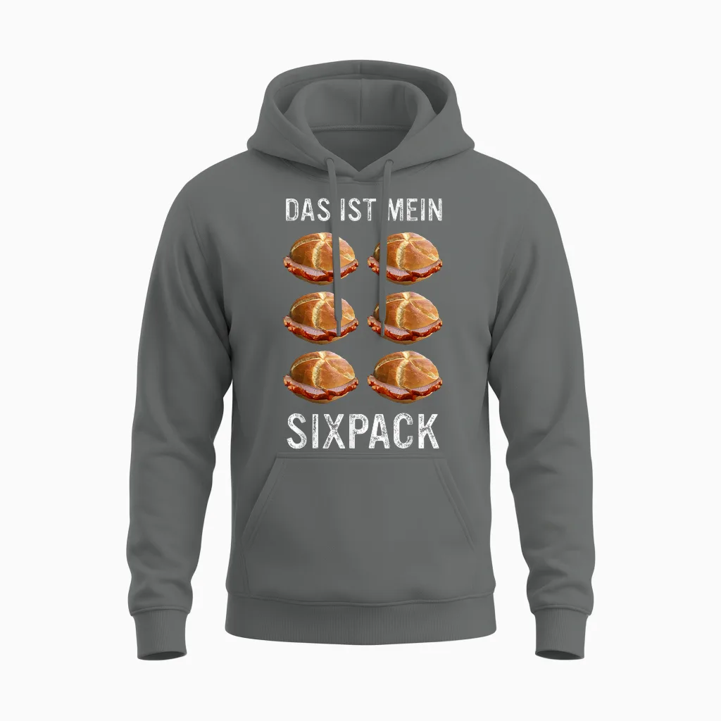 Liver Cheese Bavaria Leberkas Das Ist Mein Sixpack T-Shirt, Black Unisex Hoodie in Graphite Heather