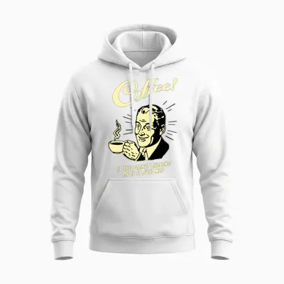 Old Retro Coffee Man Unisex Hoodie - White