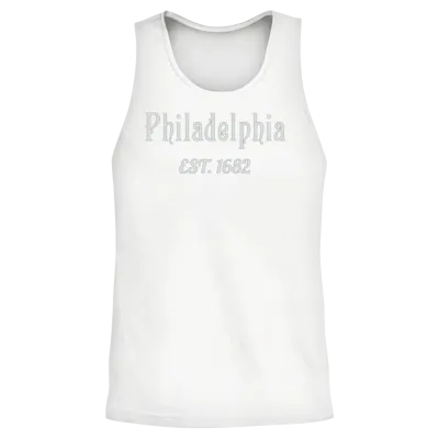 Philly Est. 1682 Vintage Script Unisex Tank Top - White