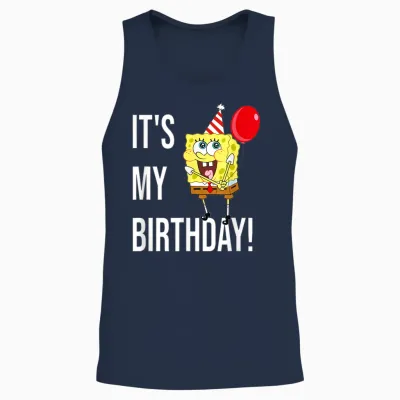 Mademark X Spongebob Squarepants - Spongebob - It's My Birthday! Unisex Tank Top - Navy