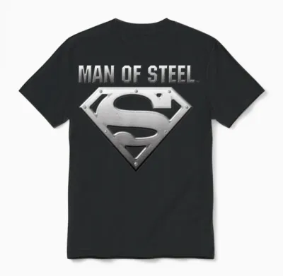 Superman S-Shield Steel Look Unisex T-Shirt - Black