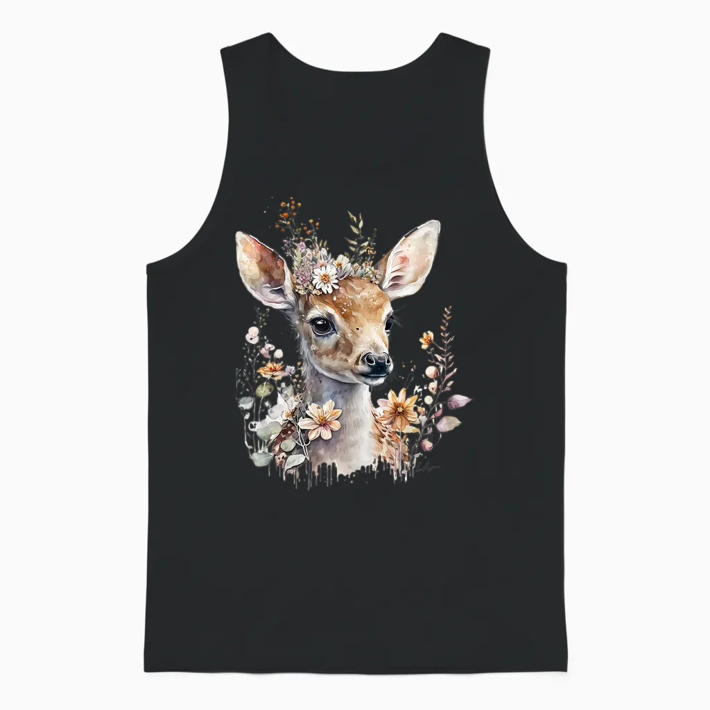 Reh, Hirsch, Reh Kostüm Damen, Reh Kostüm Mädchen, Trachten Unisex Tank Top in Black