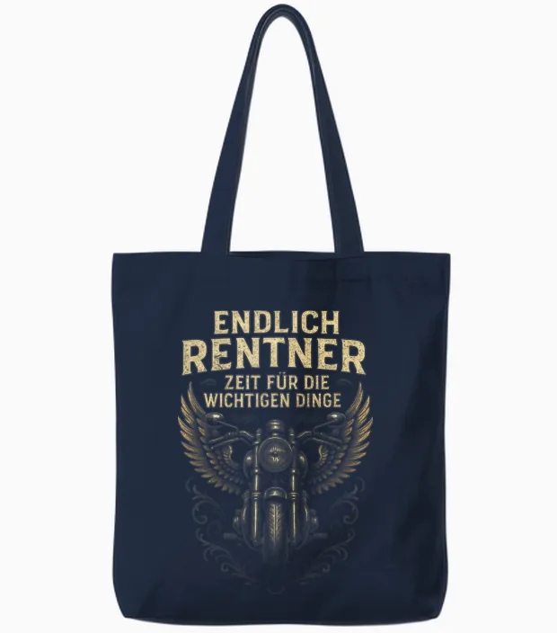 Endlich Rentner – Zeit Für Die Wichtigen Tote Bags in Navy