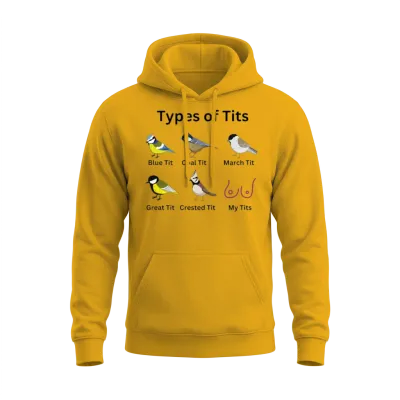 Types of Tits Unisex Hoodie - Gold