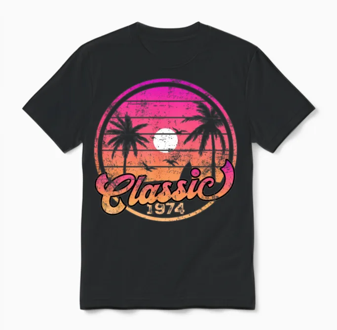 1974 Vintage Unisex T-Shirt in Black