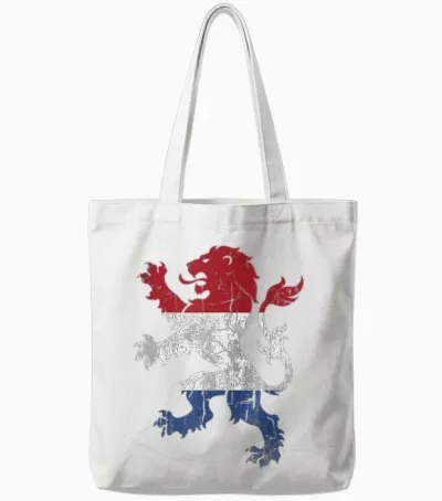 Orange Nederland Lion, Holland Dutch Tote Bags - White