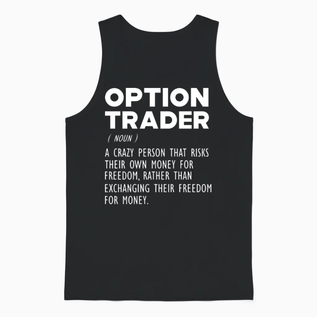 Option Trader Funny Definition Unisex Tank Top in Black