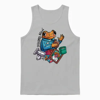 Sapo Concho Seguimo Aqui Puerto Rico Bandera Boricua Unisex Tank Top - Ash