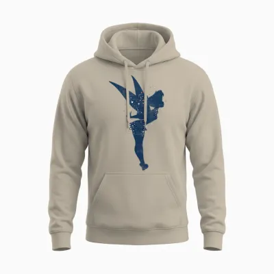 Disney Peter Pan Tinkerbell Americana Shadow Graphic Unisex Hoodie - Sand