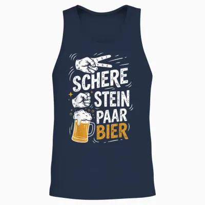 Schere Stein Paar Bier Lustiges Bier Humor Party Beer Unisex Tank Top - Navy