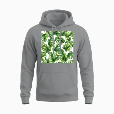 Retro Monstera Unisex Hoodie - Sport Grey