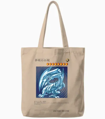 White Dragon Logo Papl1444 T-Shirt, Blue, S Tote Bags - Natural