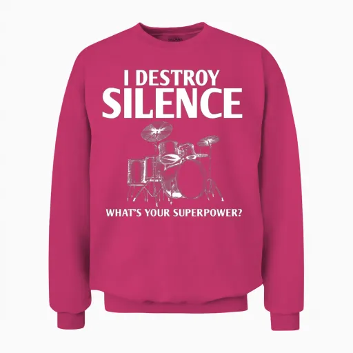 Drummer Drums Gift Unisex Sweatshirt in Heliconia